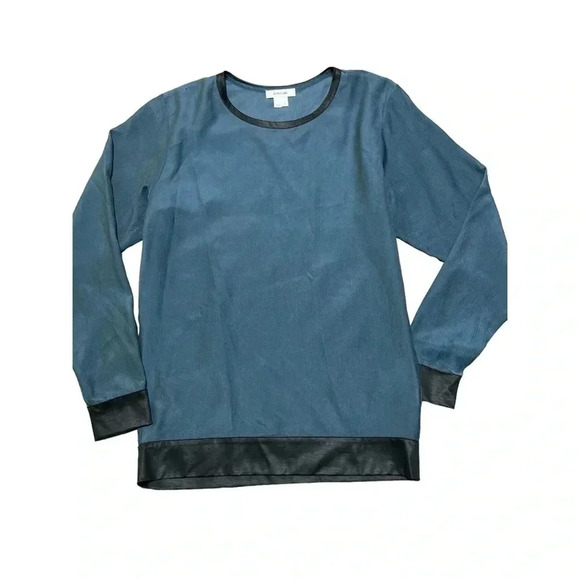 Helmut Lang Vtg Sheer Petite Green Long Sleeve Blouse Quiet Luxury Minimalist - Picture 2 of 10